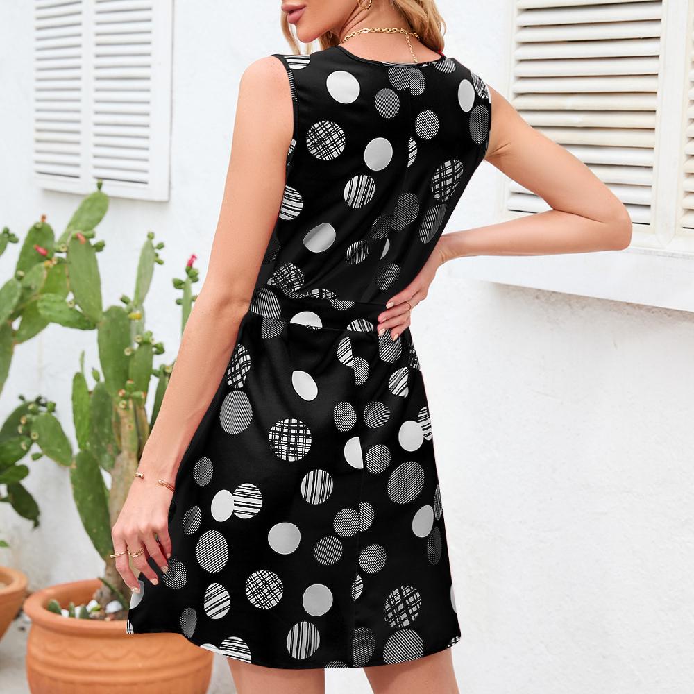 Damski Letni Nowy Produkt Retro Imprezowy Wzór Kropki Fali