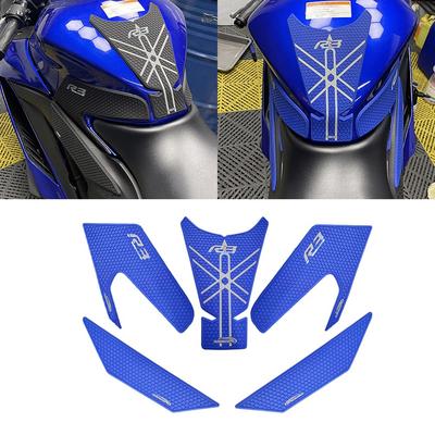 XIAMAOZPR Motorcycle Tank Pad Protector Sticker Decal for 2025 2024 2023 YZF-R3 YZF R3 Gas Knee Grip Tank Traction Pad Side New Model...(Blue)