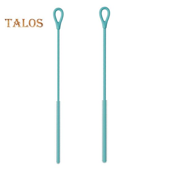 2-teiliges Silikon-Strohhalmbürsten-Set, Tiefenreinigungskraft, lebensmittelechte Milchtee-Fleckenentfernerbürste, rutschfester Griff, Strohhalm-Reinigungswerkzeug