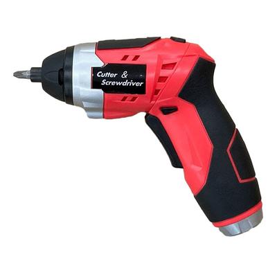 Cordless Electric Cutter Rechargeable Storage Driver Bit Cutting Thickness 3WAY Use 2WAY Shape Multi Cardboard Cutter SE0004 Red [Smile] & Driver,