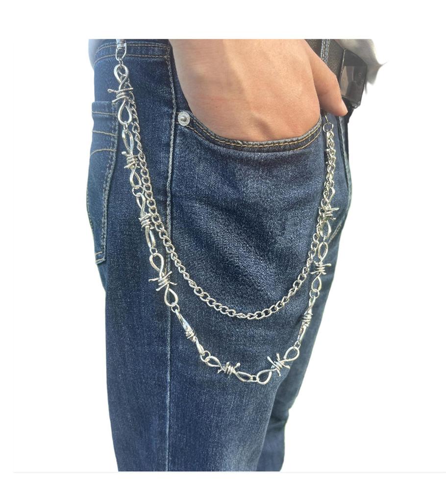 Punk Style Hollow Star Tassel Metal Chain for Jeans