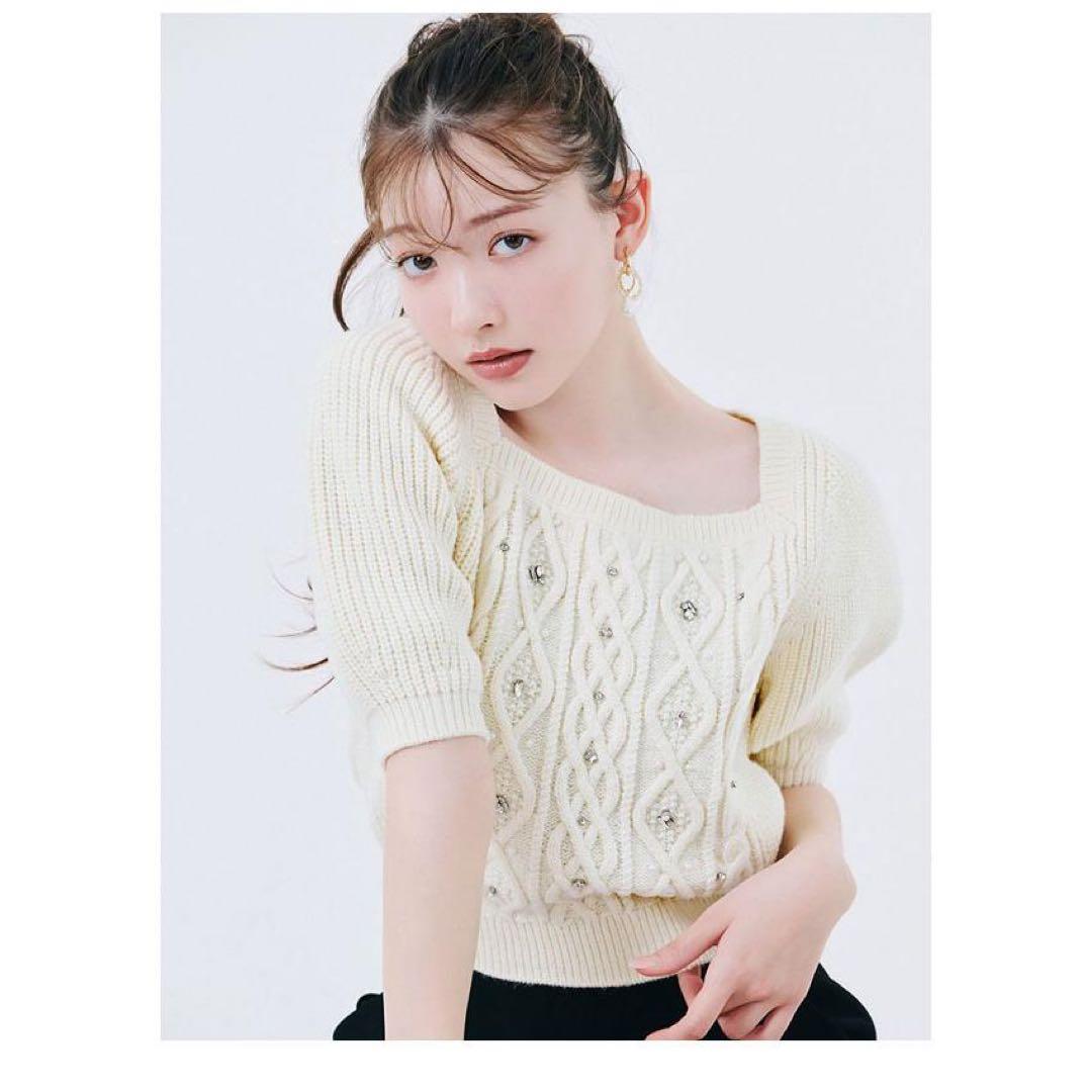 New with tag Lily Brown Chiffon Ribbon Bijou Knit Tops White