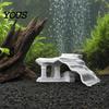 Multi-entrance Fish Cave Vintage Temple Aquarium Hideout, 3D Printed Tank Small Shelter Tunnel, Under Gravel Tunnel for Shrimp Corydoras Pleco Octopus
