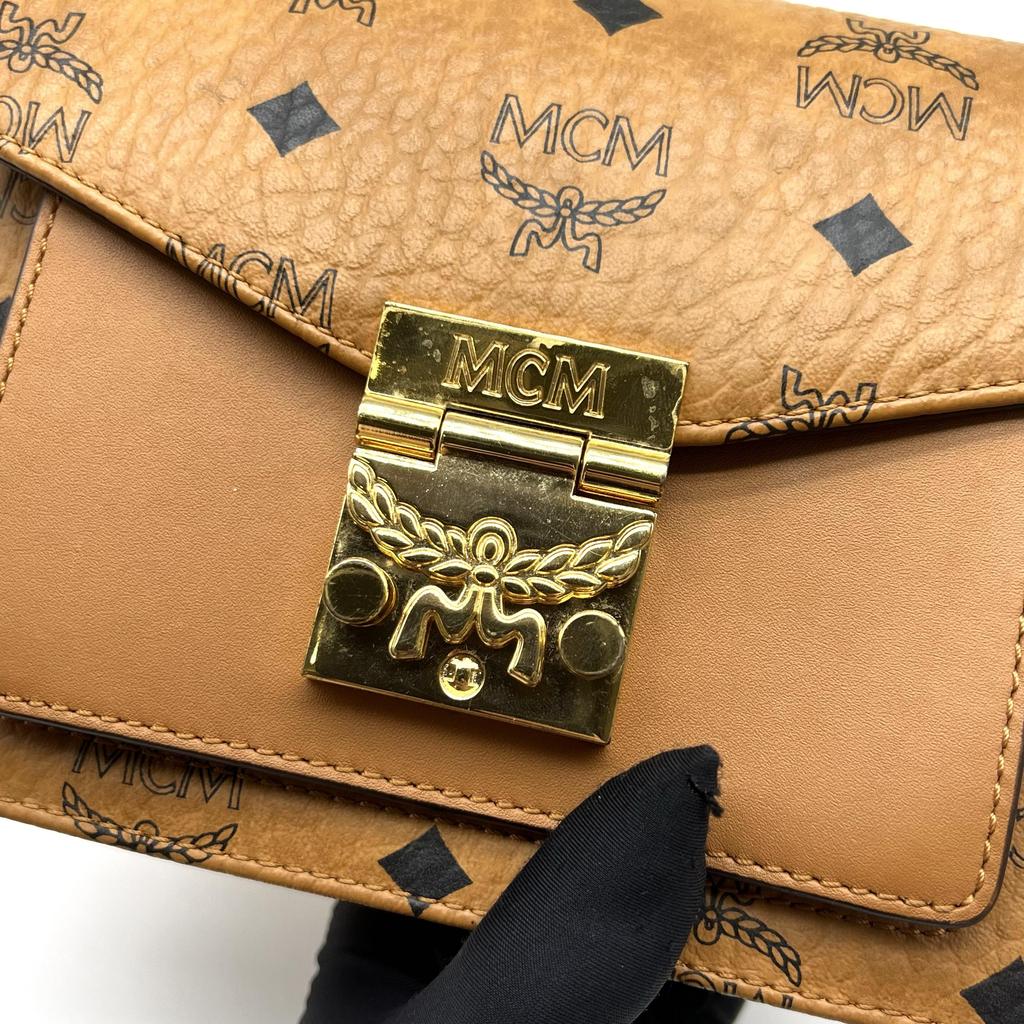 [Pre-Owned] Laurel Lock Detachable Adjustable Shoulder Strap Coated Canvas And Napa Leather Accordion Crossbody Mini Bag - Very Good #15624WY