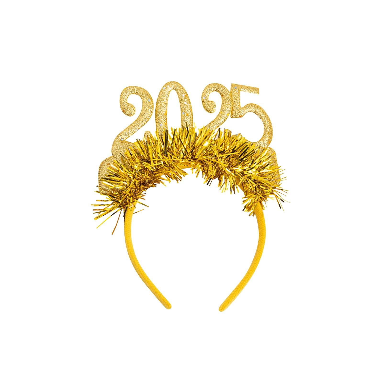 

Повязка на голову для вечеринки в канун Нового года, декоративная повязка на голову с блестками для рождественской вечеринки One Size золотой