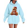 Women's Casual Comfortable Long-Sleeved Christmas Letter-Printed Warm Hooded Crew-Neck Sweatshirt