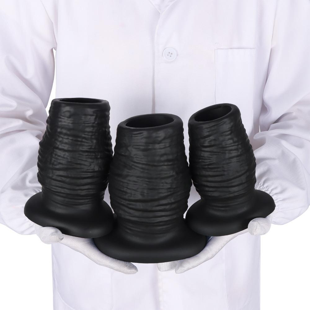 Oversized Hollow Anal Plug - Liquid Silicone Glove Shape Expander for Men Women, Backdoor Trainer Adult Sex Toy