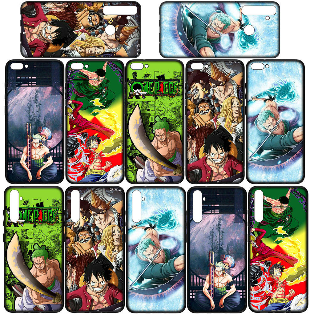For iPhone 16 15 Xiaomi Redmi Note 14 13 12 11 Pro Max 16e Samsung Galaxy S25 S24 S23 Moto OPPO Huawei Comics One Piece Roronoa Zoro Luffy Phone Case