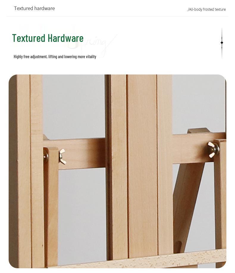 Adjustable Beech Wood Easel: Floor & Tabletop Folding Stand for Sketching & Oil Painting