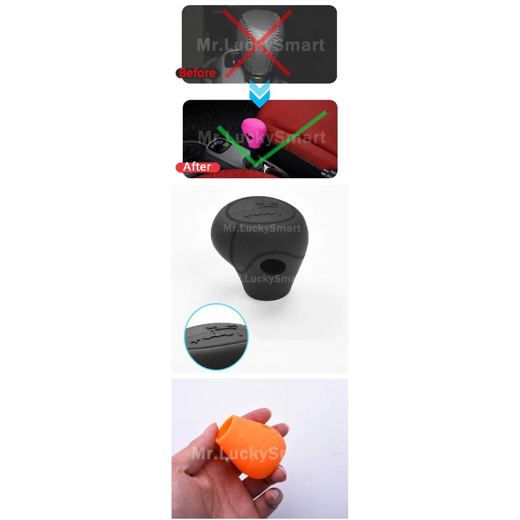 Car Shift Lever Handbrake Lever Silicone Anti-Skid Cover For Mercedes Smart 451 Fortwo Car Interior Styling Products Accessories