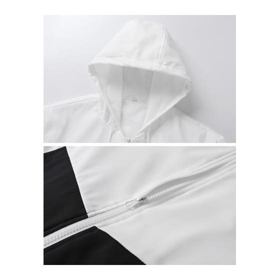 [Butrends] Jersey Top and Bottom Men's 2-Piece Set Setup Jacket Lightweight Unique Windproof Running Wear Parka Sweatshirt Top and Bottom Set