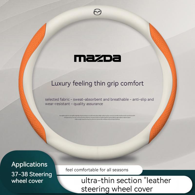 Για Mazda 3 5 6 SKYACTIV Axela Atenza CX30 CX5 CX8 CX9 MX5 RX8 RX7 BT50 Ανθρακονήματα Δέρμα Κάλυμμα Τιμονιού Αυτοκινήτου Αξεσουάρ
