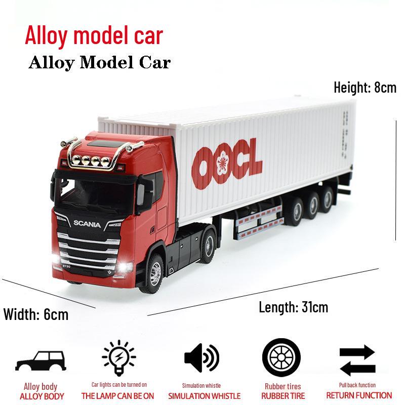 Scania Alloy Container Truck Model - Double-Layer Semi-Trailer Toy