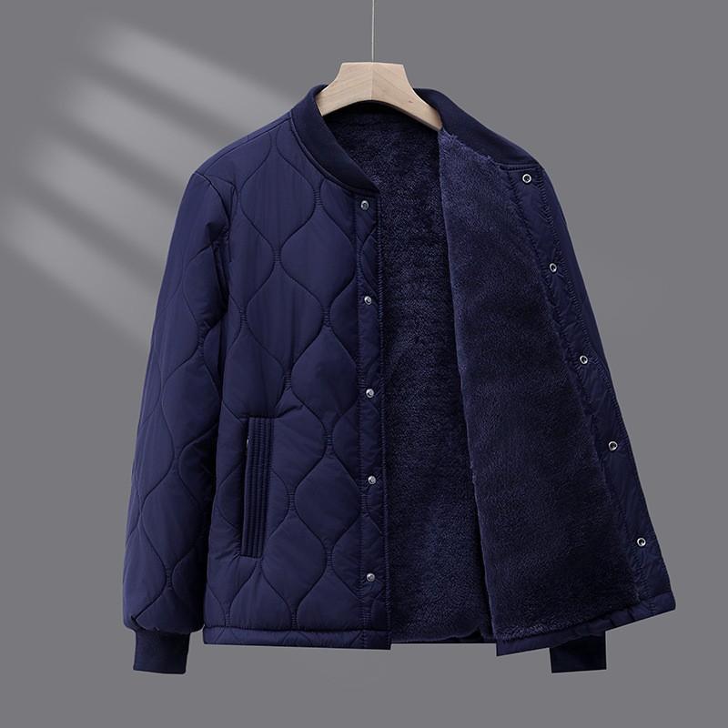 

Autumn and winter short winter velvet padded jacket round neck loose padded clothing home padded clothing middle-aged and elderly liner 4XL-150-82.5 kg Темно-синій