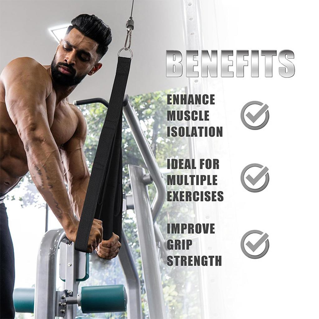 Tricep Rope Cable Attachment Long Pull Down Rope Anti-slip Tricep Rope with 2 Handle Loop for Gym/Home Use Enduring