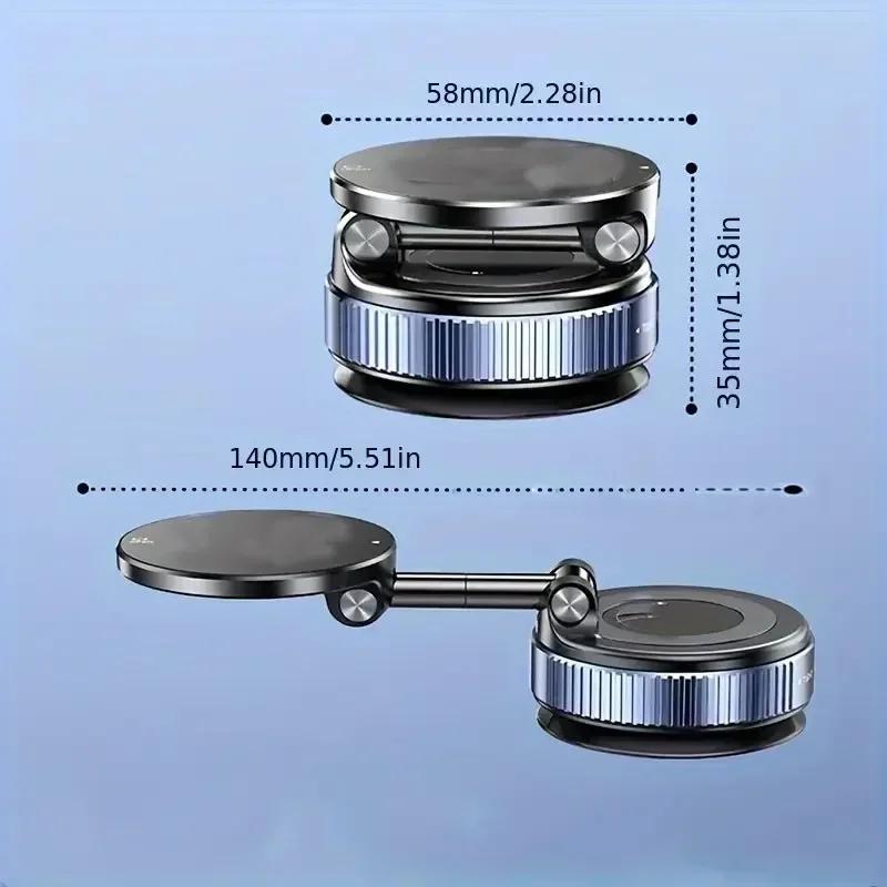Upgraded 360°Vacuum Magnetic Phone Holder Magnetic Car Phone Mount, Hands-Free Suction Cup Phone Holder for Car/Gym/Mirror