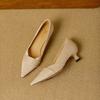 Temperament Elegant Kitten Heel Single Shoe Women 2025 Autumn New Pointed Head Shallow Mouth Gentle Versatile with Skirt High Heels