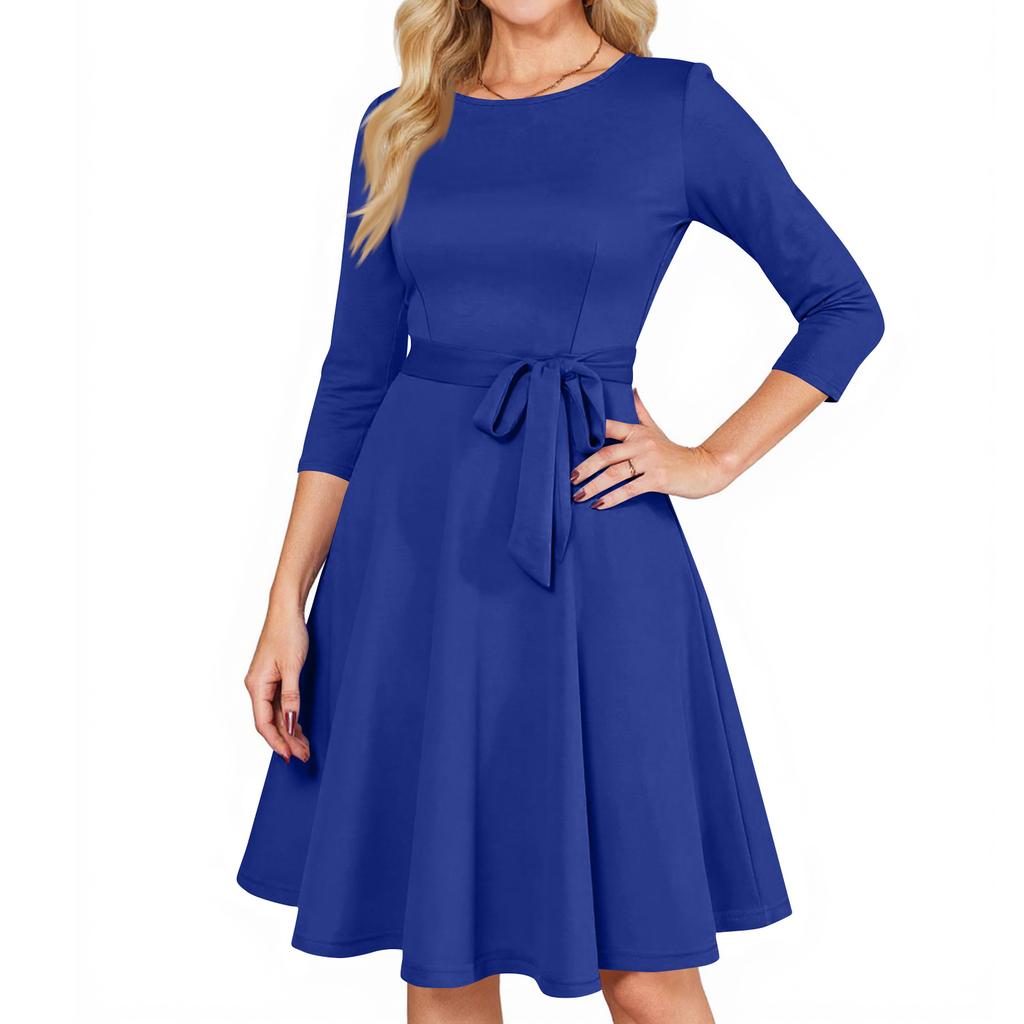 Women's Cocktail Dresses 3/4 Sleeve Vintage Wedding Guest Dress