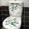 2pc Plant Toilet Sticker, Fresh Flowers Decals, Removable Waterproof Stickers, Vinyl Sticker, Suitable For Decorating Toilets