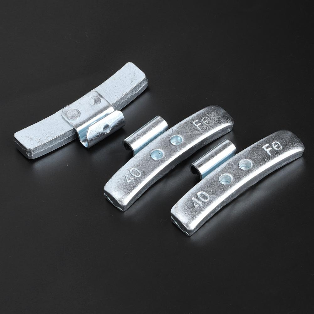 50pcs 40g 1.4oz Clip On Wheel Balance Blocks Aluminum Alloy P Style Tire Weight Balancing Assortment(Without Wheel