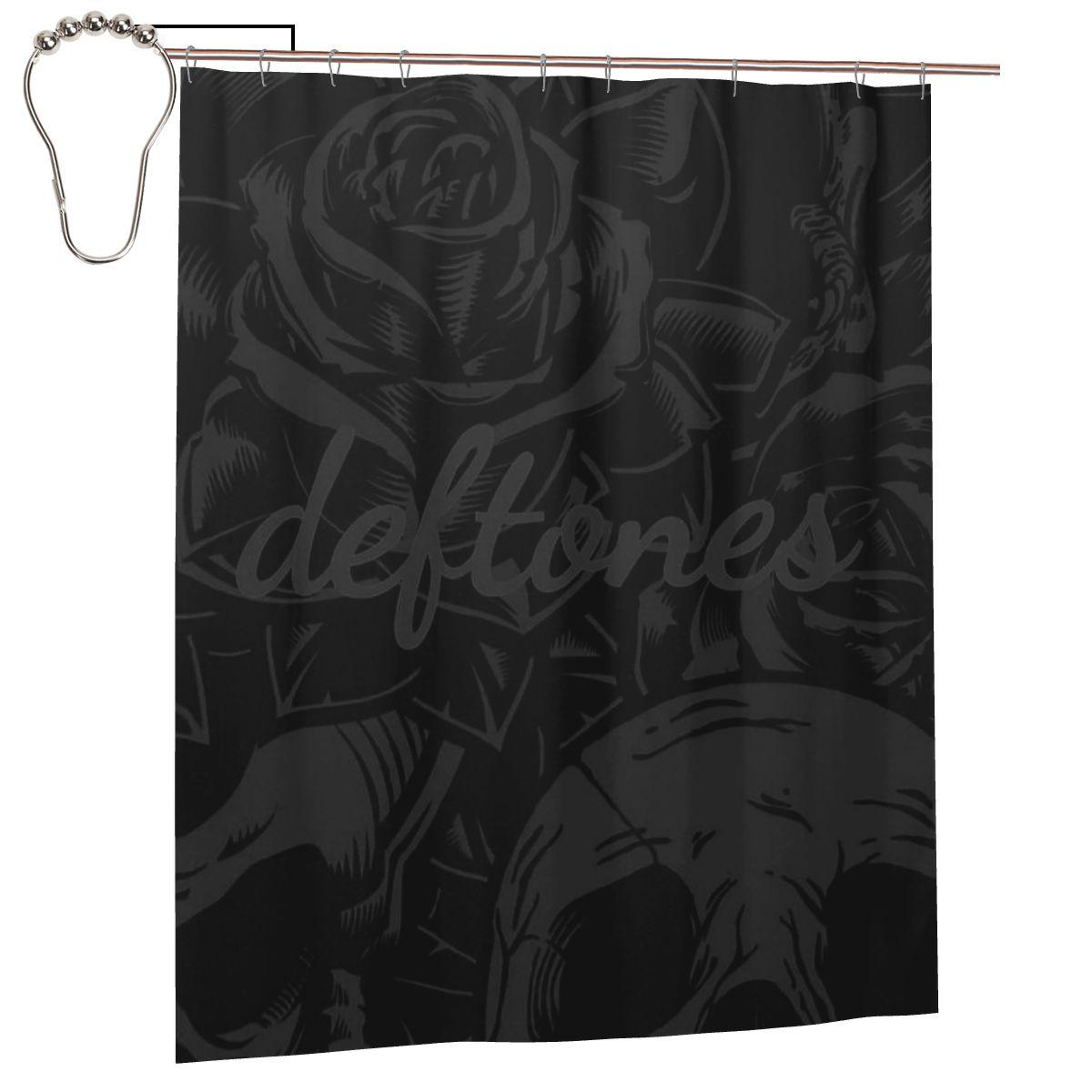 

Metal Punk Rock Deftones Shower Curtain Bathroom Polyester Waterproof Bath Curtains With Hooks W60H190(CM)-1 Pcs