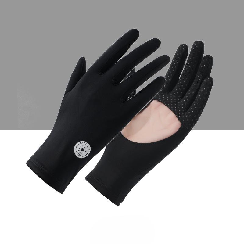 New Summer Ice Silk Sun Protection Gloves for Women Outdoor Driving and Cycling  Anti Slip Thin Gloves with Palm Openings  Touch Screen