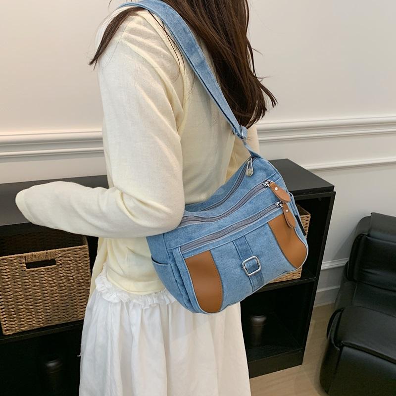Denim Bag Women's Vintage Shoulder Bag Large Capacity Crossbody Bag