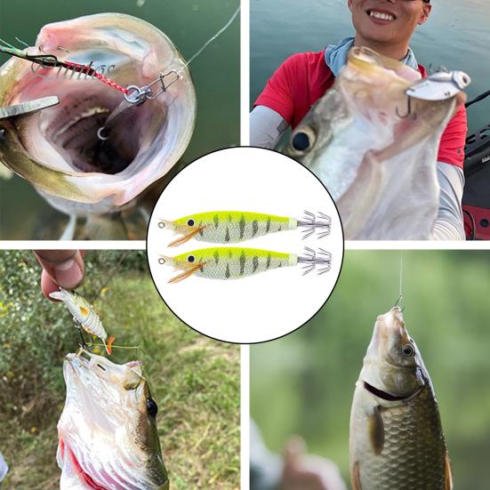 10 X Esca Artificiale Luminosa Per Pesca In Mare - Gamberetti, Polpo, Calamari Jig, 9,5 Cm 6g - Foto 4