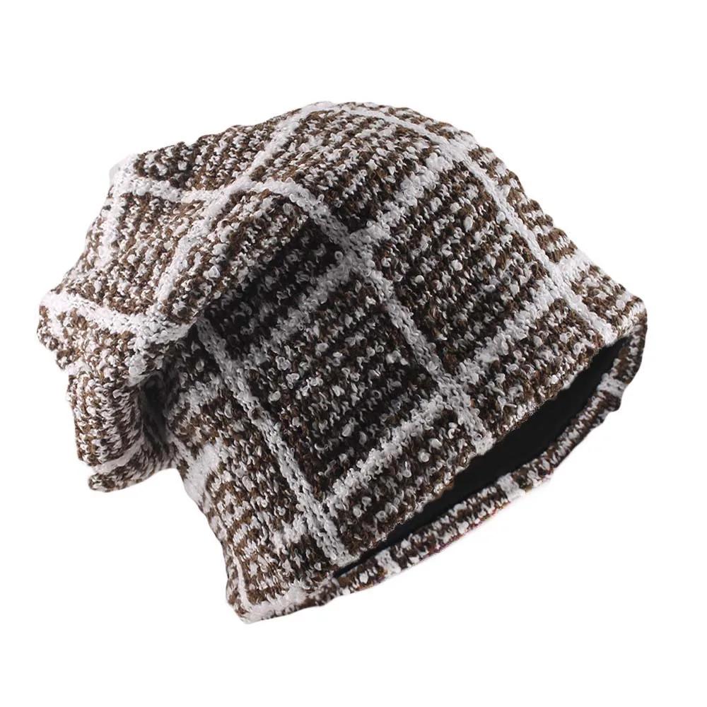 Unisex Beanies New Fashion Spring Autumn Knitted Skullies Casual Outdoor Sport Adult Men Women Hat Plaid Soft Bonnet