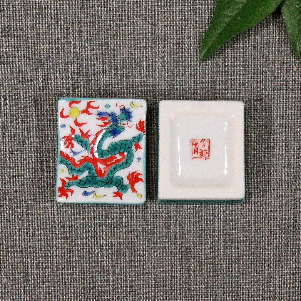 Stylish Kutani Ware Pair Chopstick Rest Set with Dragon Ceramic Cutlery Made In Japan Design, Rest,