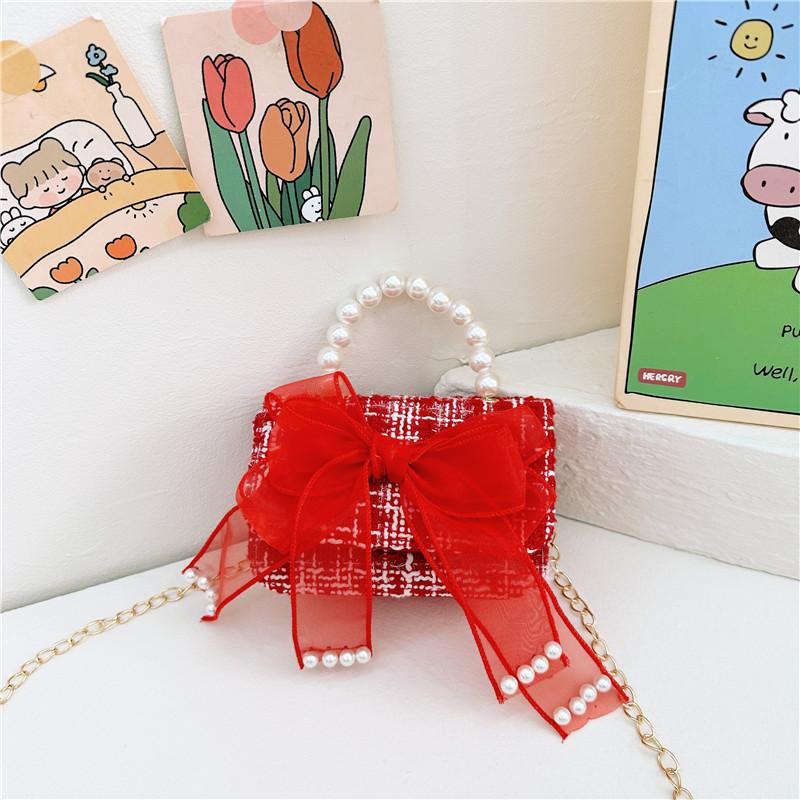 Charming Cartoon Style Red Pu Childrens Handbag With Breathable And Durable Design For Young Girls