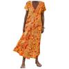 Women's Short Sleeve Maxi Dress Casual Beach Summer Dress V Neck Printed Dress Elegant Dress Dress Loose Dress Boho Dress