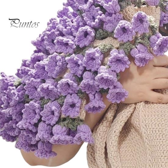 Bouquet Blanket Crocheting Kit DIY Flowers Blanket Set Crocheted Floral Blanket Craft Kit Gift for Loved Ones Couch Sofa Bed Use