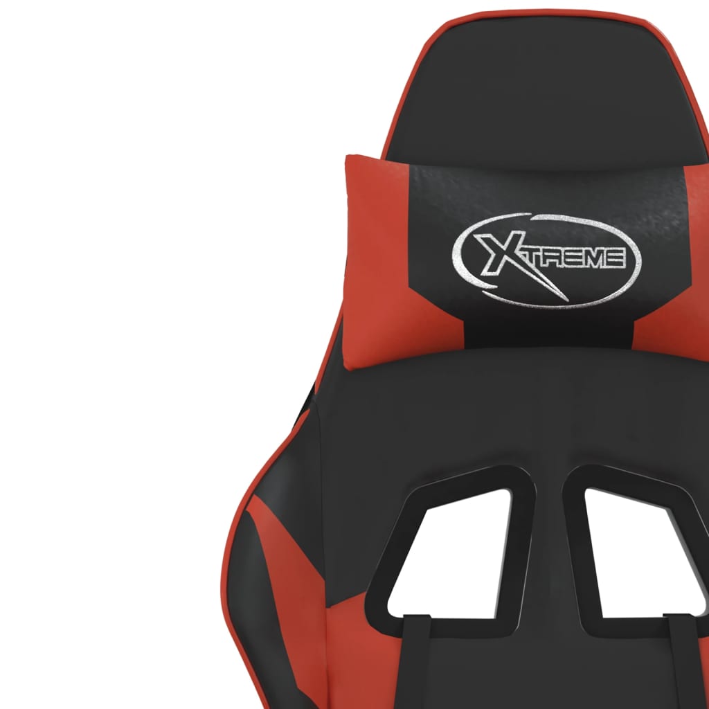 Gaming Chair with Footrest Black and Red Artificial Leather