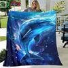 3D Fashion Dolphin Printed Four Seasons Blanket Sofa Cover Travel Bed Plush Blanket Travel Office Break Blanket Birthday Gift