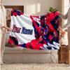 Coperta in pile personalizzata Lamine Yamal con logo del calcio, testo con nome personalizzato, morbida, calda, coperta da divano per la casa