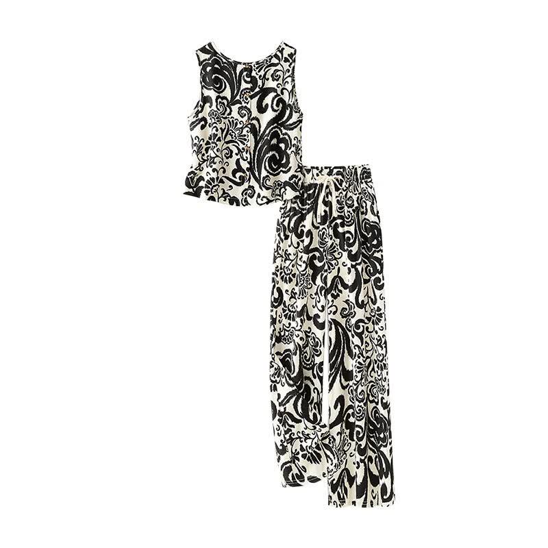 

Women s Summer Vest & Wide-Leg Pants Two-Piece Set XL
