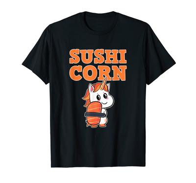 Sushi Unicorn Sushi Anime Figure Sashimi Foodie Manga T-shirt
