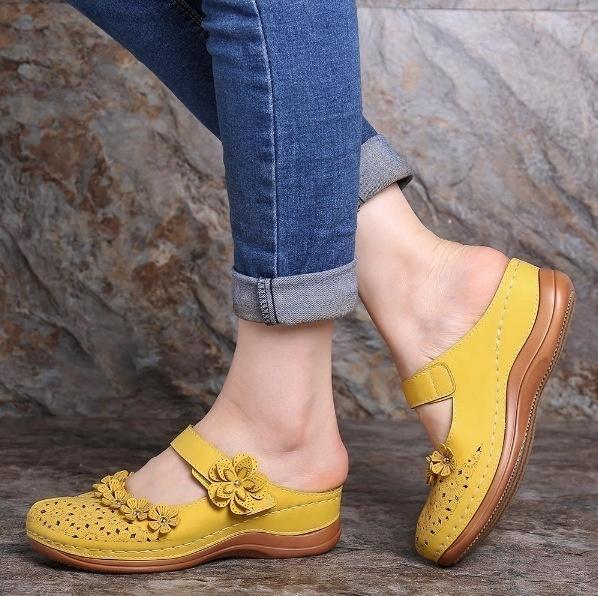 Women's Fashion Vintage Shoes Casual Sandals Summer Beach Sandals Flat Shoes Leisure Slippers Plus Size 35-43