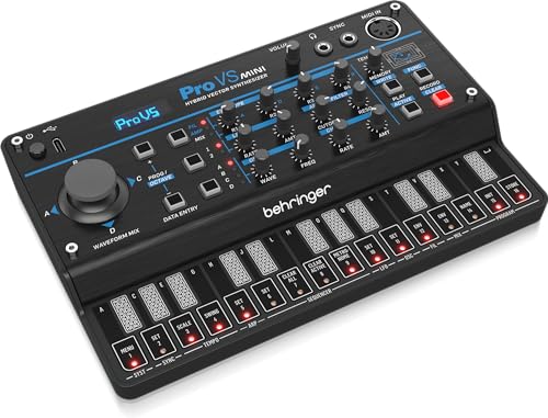 Behringer PRO-VS MINI Portable Hybrid Vector Synthesizer with Analog VCF, Built-in Chorus Effect, Sequencer/Arpeggiator, 32 Presets, USB Type-C Powere