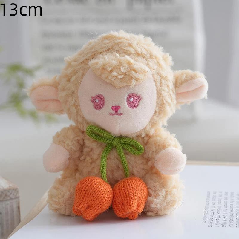 Soft Fluffy Sheep Stuffed Keychain Lovely Lace Skirt Animal Pendant for Kids Purse Accessory Party Gifts