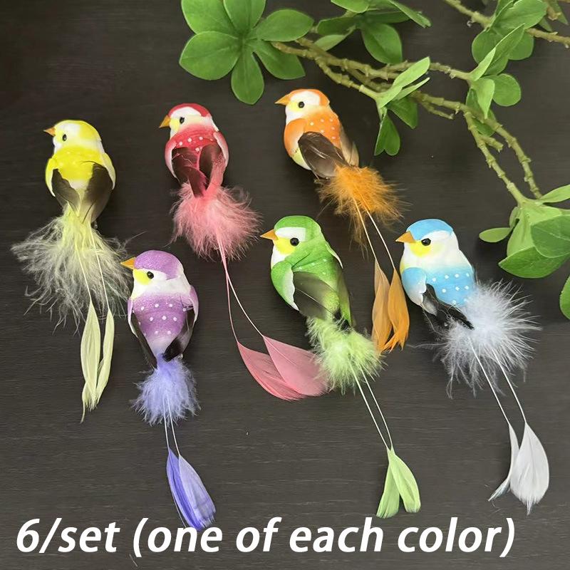Cute Artificial Birds Fake Foam Animal Simulation Feather Birds Models Tit DIY Craft Home Garden Ornament Decoration