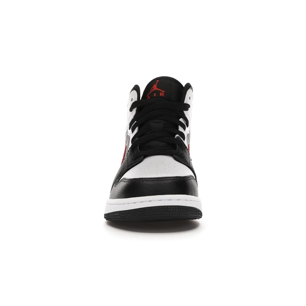 Air Jordan 1 Mid GS Chile Red Kids Sneakers Black White 554725-075
