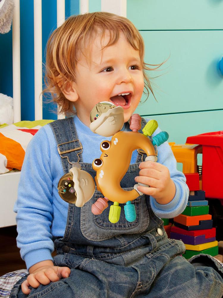Early Development crab Rattle Toys Sensory Teething Toy Easy Grasp Hand Grip Toy Early Educational Toys Teether Rattle Baby Toys