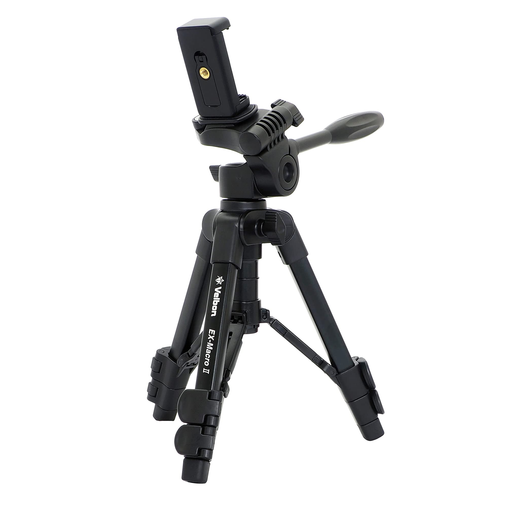 

Velbon II AZ Tabletop Tripod for Lever Total Height Minimum Height Leg Diameter Pan Quick Shoe Aluminum Includes Smartphone Product 017915500617 чёрный