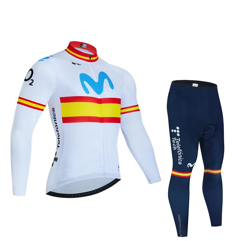 Movistar Autumn Cycling Jersey Set Ropa Ciclismo Spring Man Long Sleeve Bicycle Clothing MTB Jersey Bicicleta Maillot Culotte