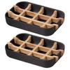 1/2Pcs Bamboo Soap Dish Shower Soap Bar Holder Bamboo Drain Rack Bathroom Soap Tray Anti-slip Bottom Soap Box