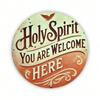Vintage St. Spirit Welcome Metal Tin Sign 7.87x7.87 Inch Round Wall Art Retro Plaque for Home Bar Cafe Decor