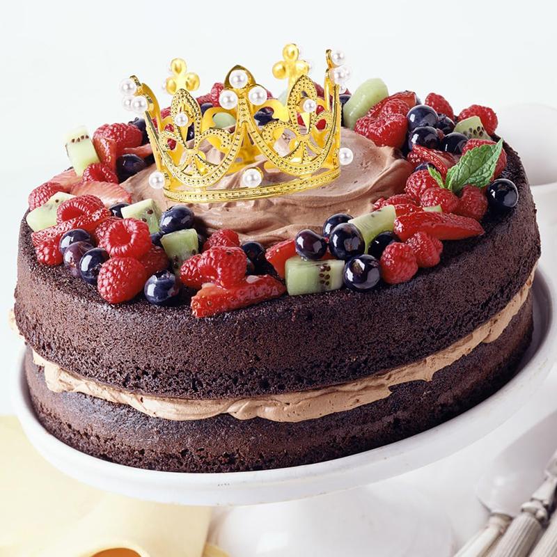 1/50pcs Mini Crown Cake Decoration Tiny Baby Small Pearl Tiara Crown Princess Topper Children Hair Ornaments Party Cake Decors