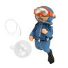 Aquarium Diver Decoration Fade Resistant Floating Fish Tank Ornament for Seawater Freshwater Landscape Blue Original